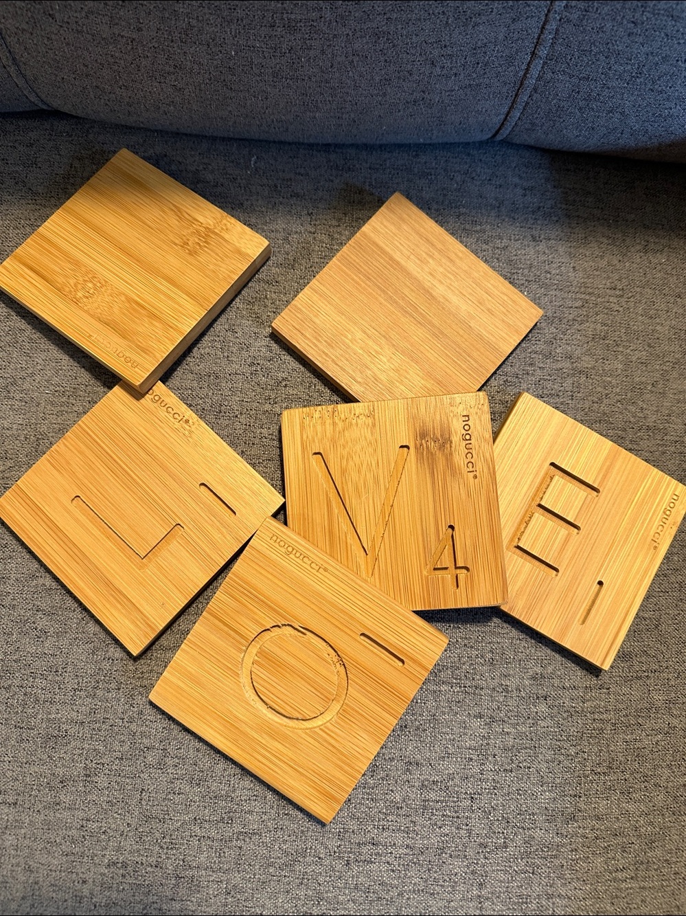 Abeceda Bamboo Coaster Set by Joseph Nogucci in LOVE